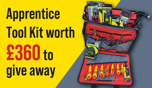 Tool kit worth £360 to give away to two lucky electrical apprentices